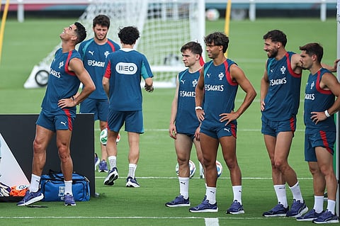 Portugal players during training session