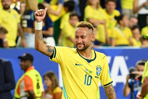 Neymar returns to the pitch against Scotland, after recovering from injury