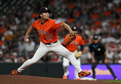 Houston Astros pitcher Tatsuya Imai in action