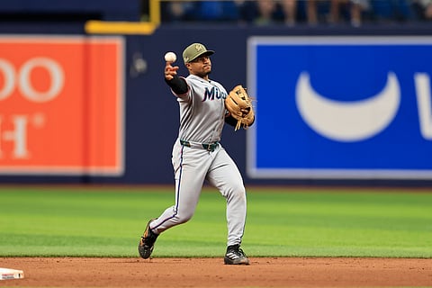 Miami Marlins baseman Xavier Edwards in action
