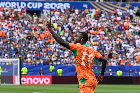 Nicolas Pepe celebrates his goal against Curacao