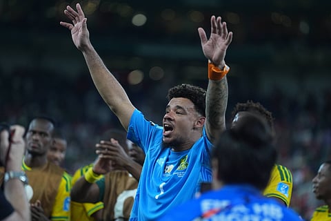 Ronwen Williams celebrates as South Africa advanced to the Round of 32