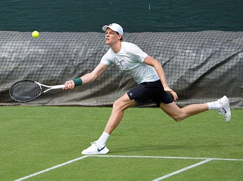 Jannik Sinner during practice session