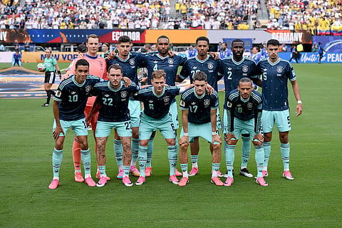 Germany players pose for a team photo