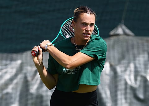 Aryna Sabalenka during training session