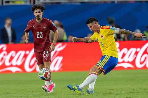 James Rodrigues and Vitinha pictured during Colombia vs Portugal