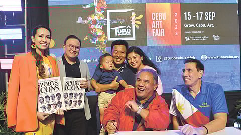BOOK SIGNING. At the book launch were, from right, Filipino World Bowling Champion Rafael “Paeng” Nepomuceno (who wrote the foreword), Atty. Judd Roy (who was credited as the book’s editor), Atty. Jovi Neri with wife, Crystal and their son, Jax, and Cebu City Vice Mayor Raymond Alvin Garcia with wife, Kate.