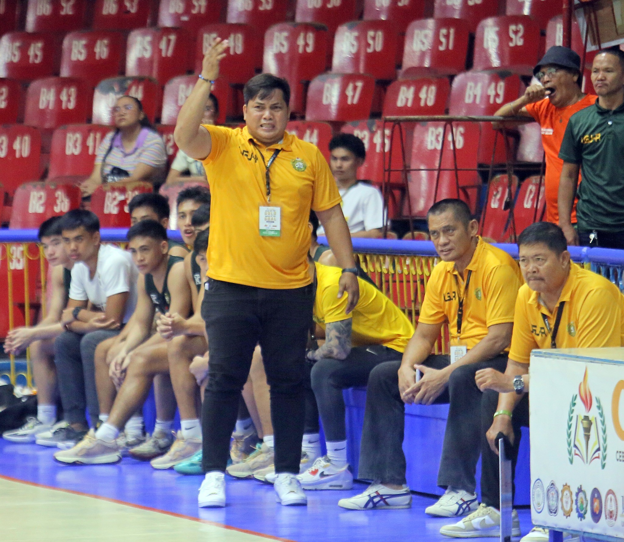 STILL SIDELINED. The Cebu Schools Athletic Foundation Inc. has responded to University of San Jose-Recoletos coach Melo Banua and reiterated that he and assistant coach James Racines will remain suspended for the duration of the Baby Jaguars’ stint pending the results of an ongoing investigation. 