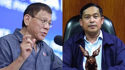 Former president Rodrigo Duterte (left), suspended Davao del Norte Governor Edwin Jubahib