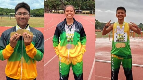 EXCITED. Davao City athletes—swimmer Paolo Miguel Labanon and track stars Desiree Alaba and Mary Jane Pagayon— are upbeat about their participation in the 13th Asean Schools Games (ASG) in Da Nang, Vietnam, from May 29 to June 9, 2024 as part of the Philippine delegation. 