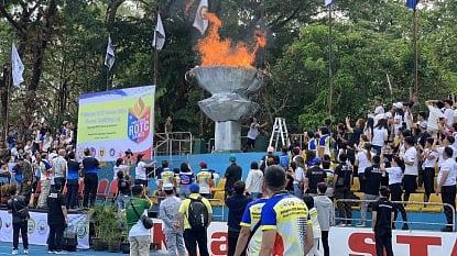 ROTC GAMES IN BACOLOD. The lighting of the cauldron during the opening ceremony of the Philippine Reserve Officers’ Training Corps Games 2024 Visayas Regional Qualifying Leg at Panaad Park and Stadium in Bacolod City on Sunday (May 26, 2024). A total of 1,938 student-athletes will compete in 14 sports events and Miss ROTC pageant in the week-long competition. (Photo courtesy of Bacolod City-PIO)