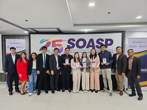 From left: Marc Guiab, P&A Foundation SOASP Chair; Lovely Charmaine Villamora-Dacanay, P&A Grant Thornton Advisory Services Partner; Marie Fe L. Fawagan-Dangiwan, P&A Grant Thornton Tax Advisory & Compliance Partner; Dr. Henly Pahilagao, PICPA National Chair Committee on Professional Development; Atty. Olivier Aznar, P&A Foundation SOASP Partner-in-Charge, P&A Grant Thornton Vice Chairman, Deputy Managing Partner, and Tax Advisory & Compliance Practice Leader ; SOASP Top 5: Kyle Taganas (4th Placer), University of San Carlos, Jericka Mapula (2nd Placer), University of San Carlos, Kristina Vistal (Grand Champion), University of San Carlos, Alex Guadalupe (3rd Placer), University of Santo Tomas, Aaron Culianan (5th Placer), Polytechnic University of the Philippines – Sta. Mesa; Elano Marcelo, ACPACI National President; Edward Roguel, P&A Foundation SOASP Adviser.
