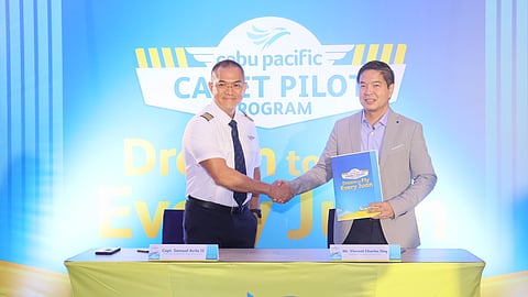 CEB Vice President for flight operations Capt. Samuel Avila II and Airworks Aviation President Vincent Charles Ong
