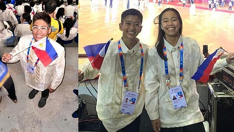 ASG DEBUT. Davao City athletes Paolo Miguel Labanon (swimming), Desiree Alaba (jumping), and Mary Jane Pagayon (running) mark the start of their debut campaign in the 13th Asean Schools Games (ASG)  in Da Nang, Vietnam this week. The photos are taken during the opening ceremonies. 