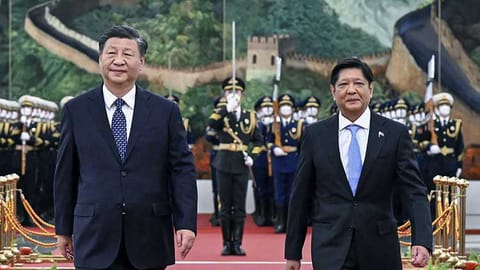 CHINA. In this photo released by Xinhua News Agency, Chinese President Xi Jinping and visiting Philippine President Ferdinand Marcos Jr. appear together during a welcoming ceremony at the Great Hall of the People in Beijing on January 4, 2023.