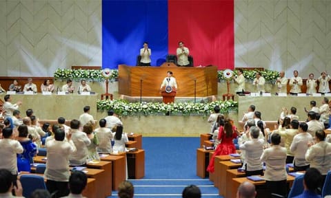President Ferdinand Marcos Jr. delivers his one-hour-and-22-minute State of the Nation Address (Sona) on Monday, July 22, 2024 at the Batasang Pambansa.