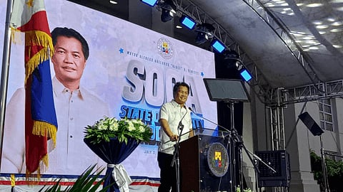Bacolod City Mayor Alfredo Abelardo Benitez delivers his second State of the City Address (Soca) at the Bacolod City Government Center (BCGC) grounds on July 3.