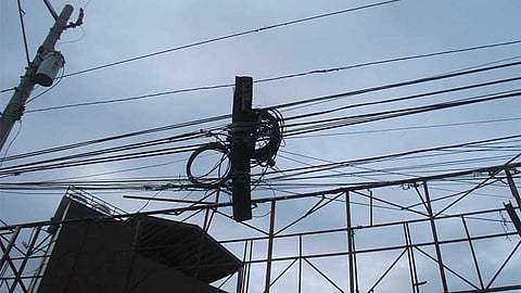 Portion of pole suspended in mid-air