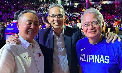 Philippine Olympic Committee president Abraham “Bambol” Tolentino, first vice president Al Panlilio and former president Ricky Vargas.