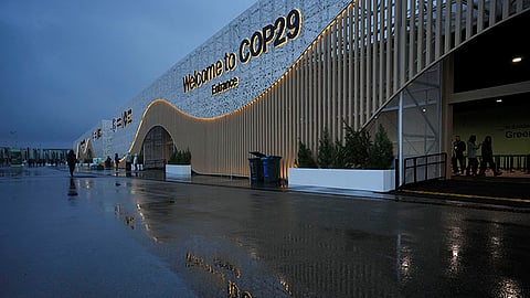 AZERBAIJAN. Attendees arrive for the day at the COP29 UN Climate Summit, Thursday, November 14, 2024, in Baku, Azerbaijan.