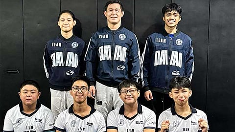 BATANG PINOY ROOKIES. Southeast Asian (SEA) Games jiu-jitsu gold medalist Marc Alexander Lim (back row, center) poses with his six players who are set to debut in the Batang Pinoy National Championships 2024, slated November 23 to 28 in Puerto Princesa City, Palawan.