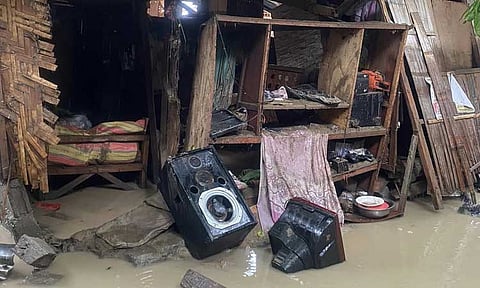 This house in Barangay Macol, Malita, Davao Occidental was heavily flooded due to the strong downpour on Thursday evening, December 26, 2024.
