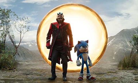 Dr. Robotnik and Sonic the Hedgehog in Sonic Movie 3.