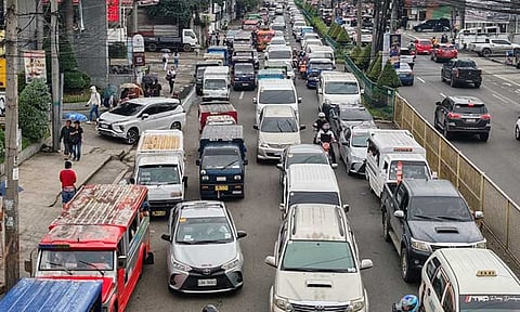 In this file photo, moderate to heavy traffic was experienced along MacArthur Highway in Davao City on Wednesday, January 15, 2025.