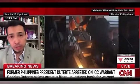 Screenshot of an interview with the CNN on the arrest of former president Rodrigo Duterte by the International Criminal Court, political analyst and economist Richard Foronda Heydaraian compared Duterte's influence and enduring base of support to the MAGA movement, a term popularized by Donald Trump during his 2016 campaign and reused for the 2024 presidential run. He also mentioned how the Human Development Index in Mindanao—Duterte's political stronghold and the base of his presidential rise— is similar to those in Sub-Saharan Africa.