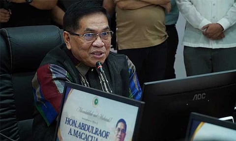 Bangsamoro Chief Minister Abdulraof Macacua during his official assumption of office inside the Bangsamoro Government Center (BGC) in Cotabato City on March 20, 2025.