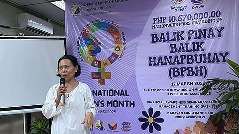 Female OFWs in Central Visayas receive P230,000 financial aid