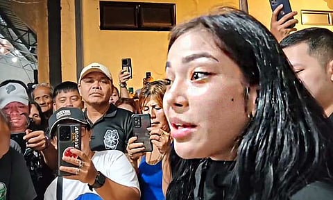 Veronica "Kitty" Duterte personally addressed the crowd at their family home in Doña Luisa, Matina, Davao City on Sunday evening, March 23, 2025.