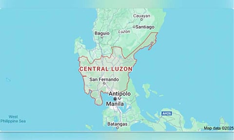 Google map of Central Luzon.