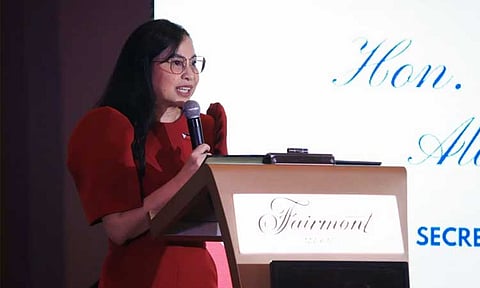 Department of Trade and Industry (DTI) Secretary Cristina A. Roque speaking at the Philippines-France Business Forum on April 11.