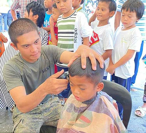 ZAMBOANGA. The 64th Infantry Battalion conducts an outreach program as part of its pre-anniversary activities benefiting 150 individuals. The outreach program, which was conducted in Cabasaran village, Marogong, Lanao del Sur on Wednesday, April 16, includes free haircuts.