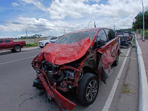 BACOLOD. The Toyota Innova vehicle driven by Jagpret Singh, 37, a resident of Buena Park Subdivision, Barangay Villamonte, Bacolod City, that rammed the Catholic devotees the Catholic devotees during a Good Friday procession, April 18, at Purok 20, Granada-Alangilan Road, Barangay Alangilan, Bacolod City. 