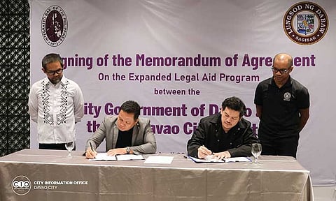 The Davao City Government has formalized a partnership with the Integrated Bar of the Philippines (IBP)-Davao City Chapter to expand the reach of its Extended Legal Aid Program, reinforcing efforts to provide accessible legal services to underserved residents. The partnership was sealed through a Memorandum of Agreement (MOA) signed on Wednesday, April 30, 2025.
