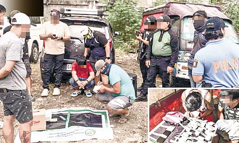 BUY-BUST: Napusasan ang ex-convict ug ang delivery rider atol sa gihimo’ng managlahi nga buy-bust sa Dakbayan sa Lapu-Lapu (ibabaw) ug sa Mandaue (tuo)sa Sabado, Mayo 3, 2025. 