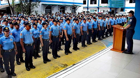 Police Colonel Kim P. Legada leads the sendoff ceremony for 423 ICPO personnel deployed to secure the May 12, 2025 elections in Iloilo City. The team will support local operations and enforce COMELEC rules during the polls. (Photo courtesy of Iloilo City Police Office)