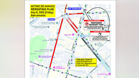Kadalanan isira alang sa miting de avance, Mayo 9