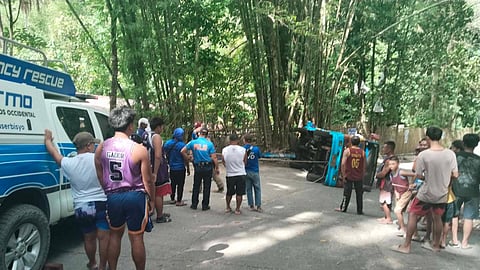 At least 11 passengers of public utility jeepney (PUJ) were injured in a road accident in Sitio Mambucano, Barangay Cabatangan, Talisay City, Negros Occidental on Monday, May 19, 2025. (Contributed) 