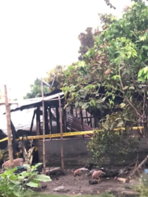 Natulog sa balay, apil pagkasunog