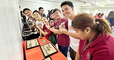 Optometry students at SWU PHINMA were excited to use the donated frames and lenses from Vision Express.
