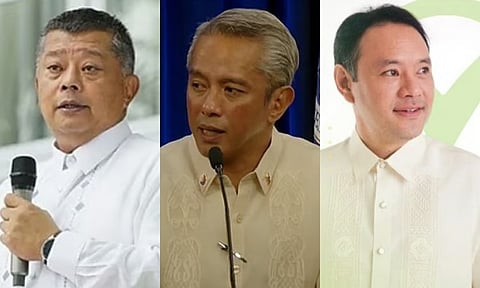 MANILA.  Justice Secretary Jesus Crispin “Boying” Remulla, Interior Secretary Jonvic Remulla, and Defense Secretary Gilbert Teodoro Jr.