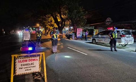 NIGHT WATCH. Police officers man a checkpoint in Angeles City, Pampanga in this undated photo. Over 2,000 "night patrollers" have been deployed across Central Luzon beginning Wednesday (May 28, 2025) to strengthen security and deter criminal activity in accordance with President Ferdinand R. Marcos Jr.'s order for increased police visibility. (Photo courtesy of Angeles City Police Office)