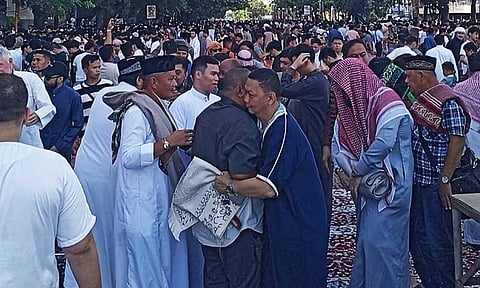Thousands of Muslim faithful gathered early morning on Friday, June 6, 2025, along Roxas Avenue in Davao City for the Centralized Congregational Prayer in celebration of Eid’l Adha, the Feast of Sacrifice.