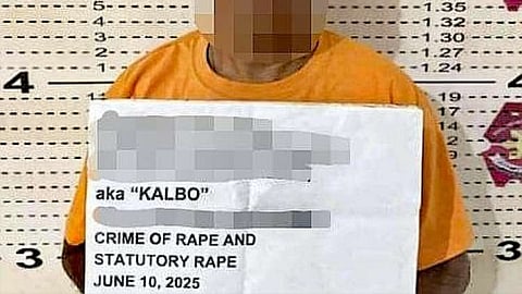ILOILO. Police operatives arrest alias Kalbo, the eighth most wanted person in Western Visayas, during a joint operation in Iloilo City on June 10, 2025. He faces charges of rape and statutory rape and is now in custody.