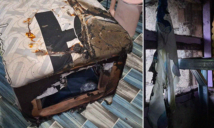 Balay sa iyaan gisunog tungod sa ‘hunghong sa demonyo’