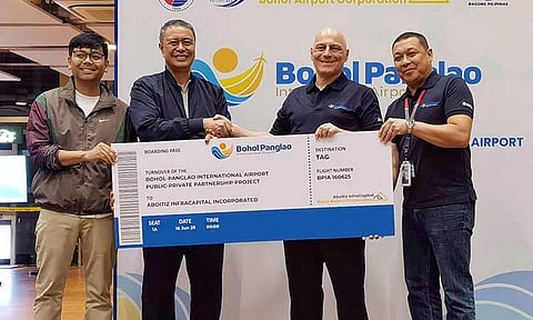 BOHOL-PANGLAO INTERNATIONAL AIRPORT IS NOW AN ABOITIZ INFRACAPITAL AIRPORT. On June 16, 2025, DOTr and CAAP officially turn over the operations and management of Bohol-Panglao International Airport to Aboitiz InfraCapital, the infrastructure arm of the Aboitiz Group. This becomes the third airport under Aboitiz InfraCapital following Mactan-Cebu International Airport (MCIA) and Laguindingan International Airport. Witnessing the landmark event were (from left) CAAP Deputy Director-General Danjun G. Lucas, CAAP Director-General Lieutenant-General Raul L. Del Rosario (Ret.), MCIA CEO Athanasios Titonis, and Aboitiz InfraCapital Airports Service Company Head of Operations and Security Ronald R. Mangahas.