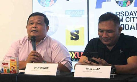 KADAYAWAN HOOP. NU World Pharma general manager Dan Renoy, left, answers a question about the Sugee’s 3x3 Hoop Basketball League during the Davao Sportswriters Association (DSA) Forum at The Annex of SM City Davao. The tournament is slated for August 30 and 31 at the NCCC Victoria Plaza Dome.
